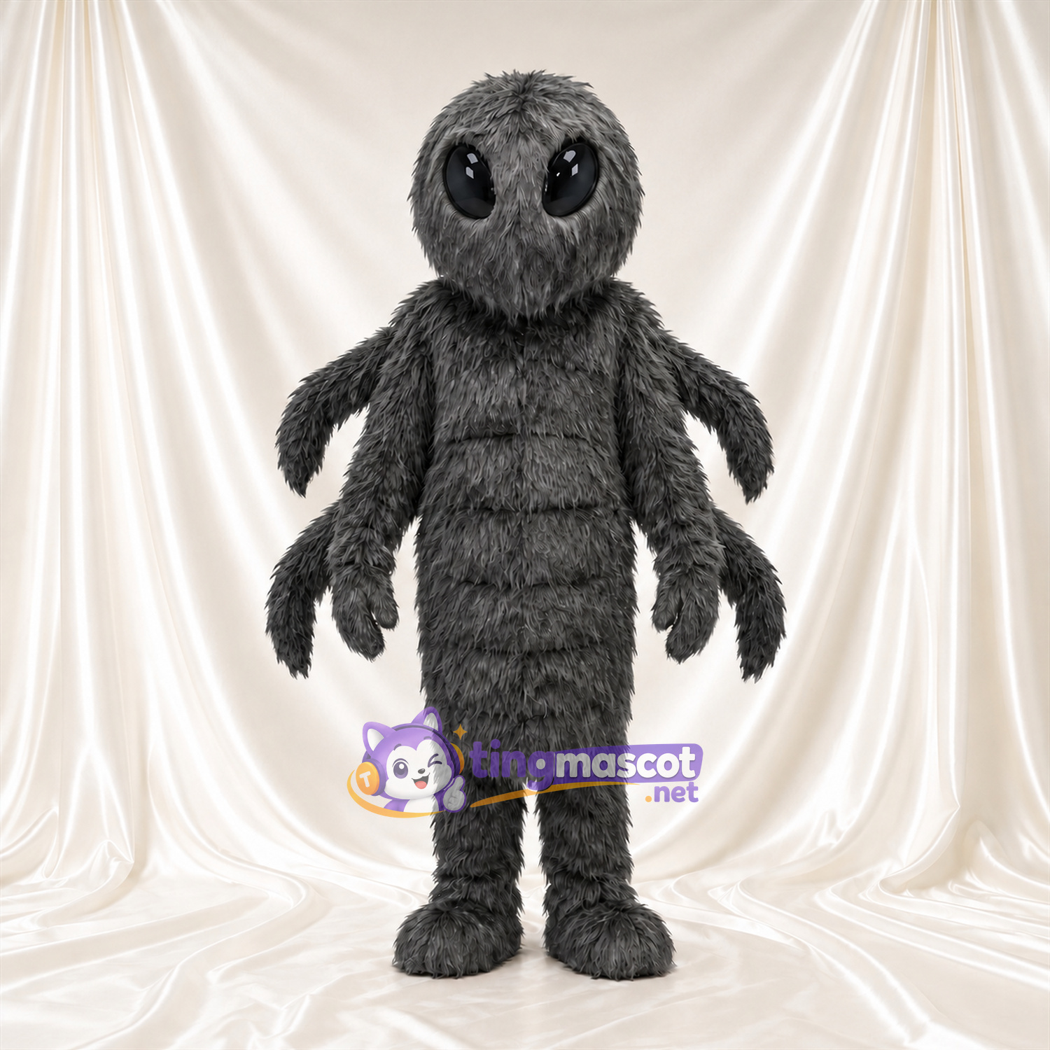 Costume de mascotte Araignée – gris – Yeux (grand, noir) Costume de mascotte Araignée – gris – Yeux (grand, noir)