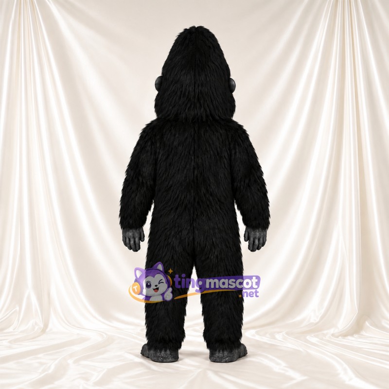 Costume de mascotte Gorille – noir – Torse (blanc); Yeux (rouge) Costume de mascotte Gorille – noir – Torse (blanc); Yeux (rouge)