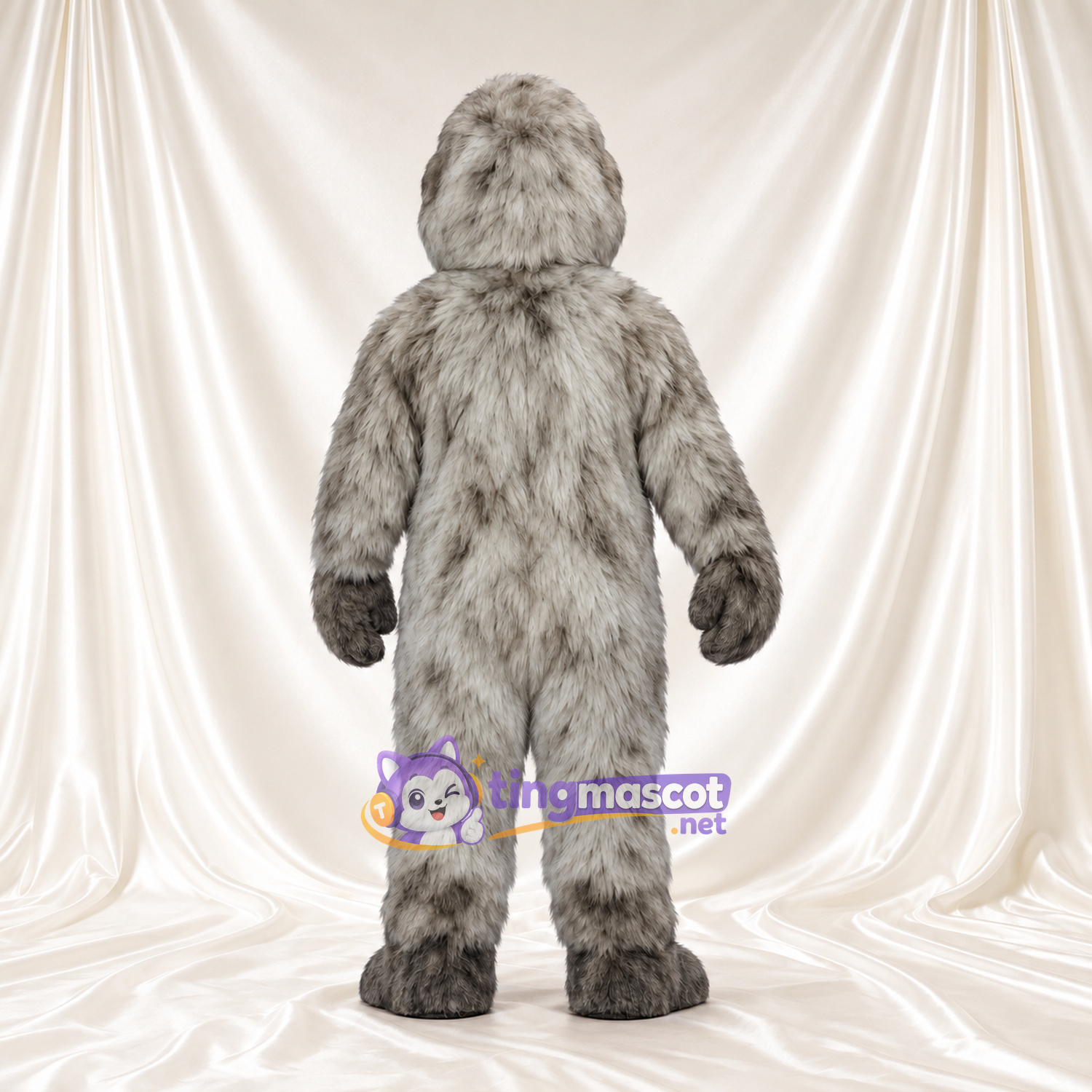 Gray Sloth Mascot Costume - Dark Eye Patches and Gentle Smile Gray Sloth Mascot Costume - Dark Eye Patches and Gentle Smile