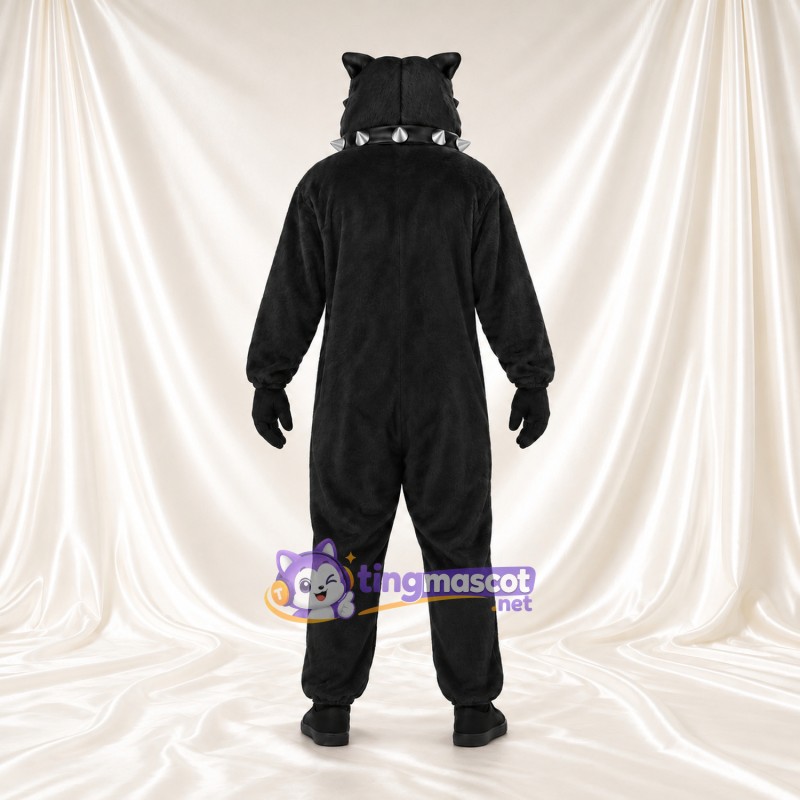 Costume de mascotte Loup – noir – Chaîne; Museau; Ventre (marron) Costume de mascotte Loup – noir – Chaîne; Museau; Ventre (marron)