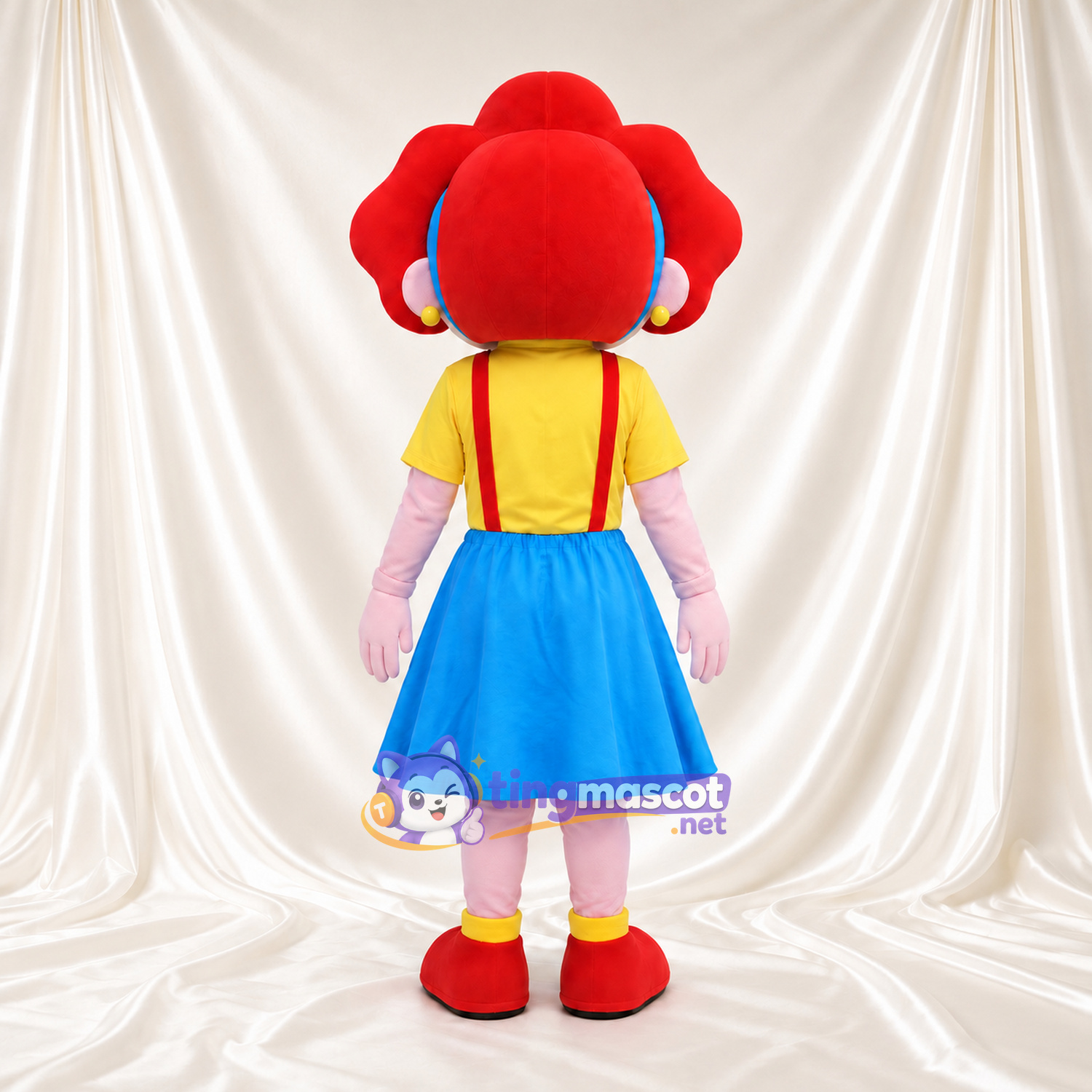 Costume de mascotte Fille – rouge – Lunettes de protection; Chemise (jaune); Jupe (bleu) Costume de mascotte Fille – rouge – Lunettes de protection; Chemise (jaune); Jupe (bleu)