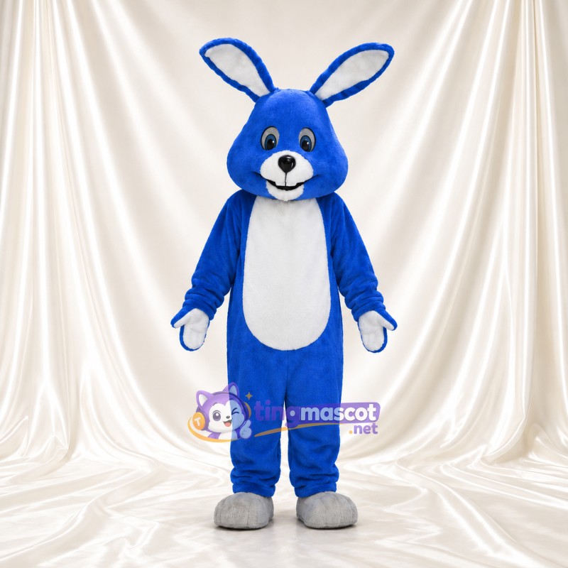 Blue Rabbit Mascot Costume - White Belly and Gray Feet Blue Rabbit Mascot Costume - White Belly and Gray Feet