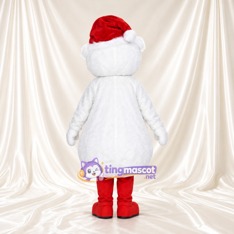 Costume de mascotte Bonhomme de neige – selon la photo – Bonnet de Noël (rouge); Boutons (vert) Costume de mascotte Bonhomme de neige – selon la photo – Bonnet de Noël (rouge); Boutons (vert)