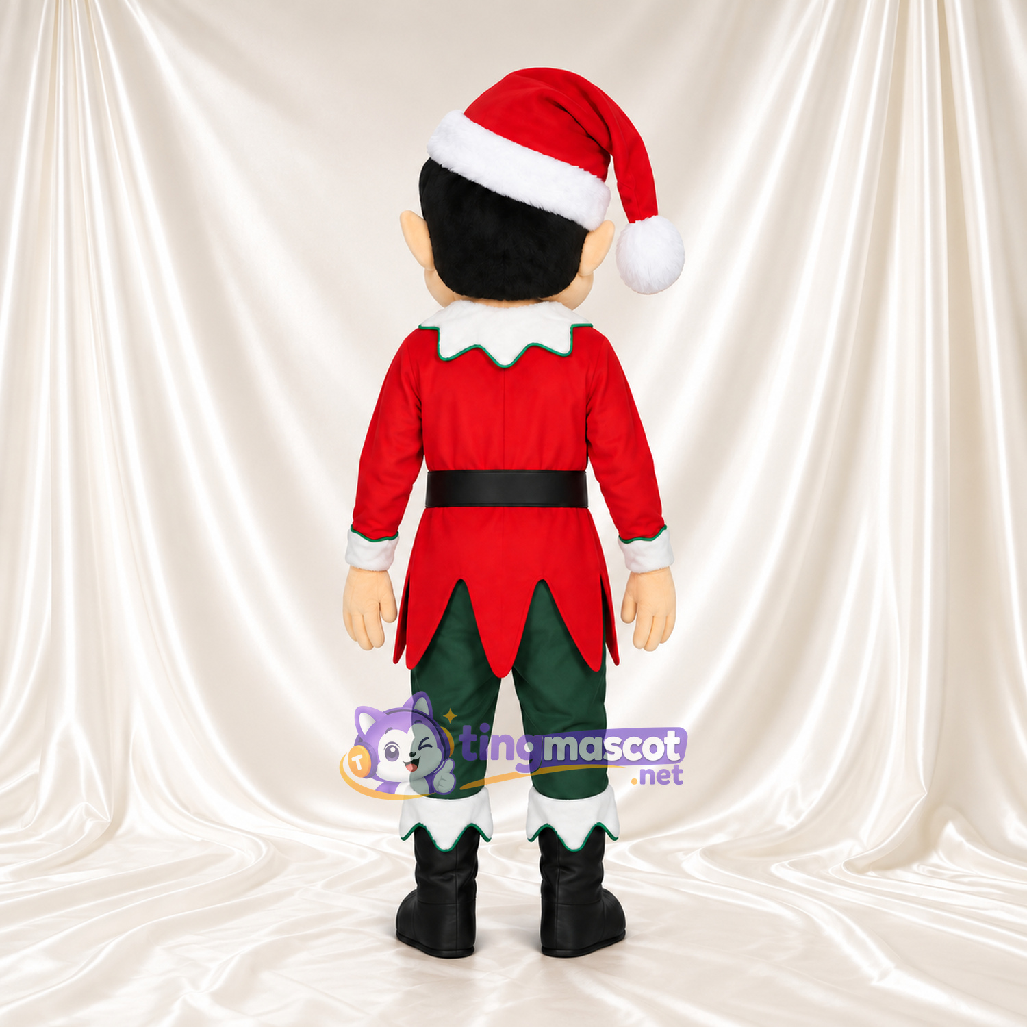 Christmas Elf Mascot Costume - Red Tunic and Green Pants Christmas Elf Mascot Costume - Red Tunic and Green Pants