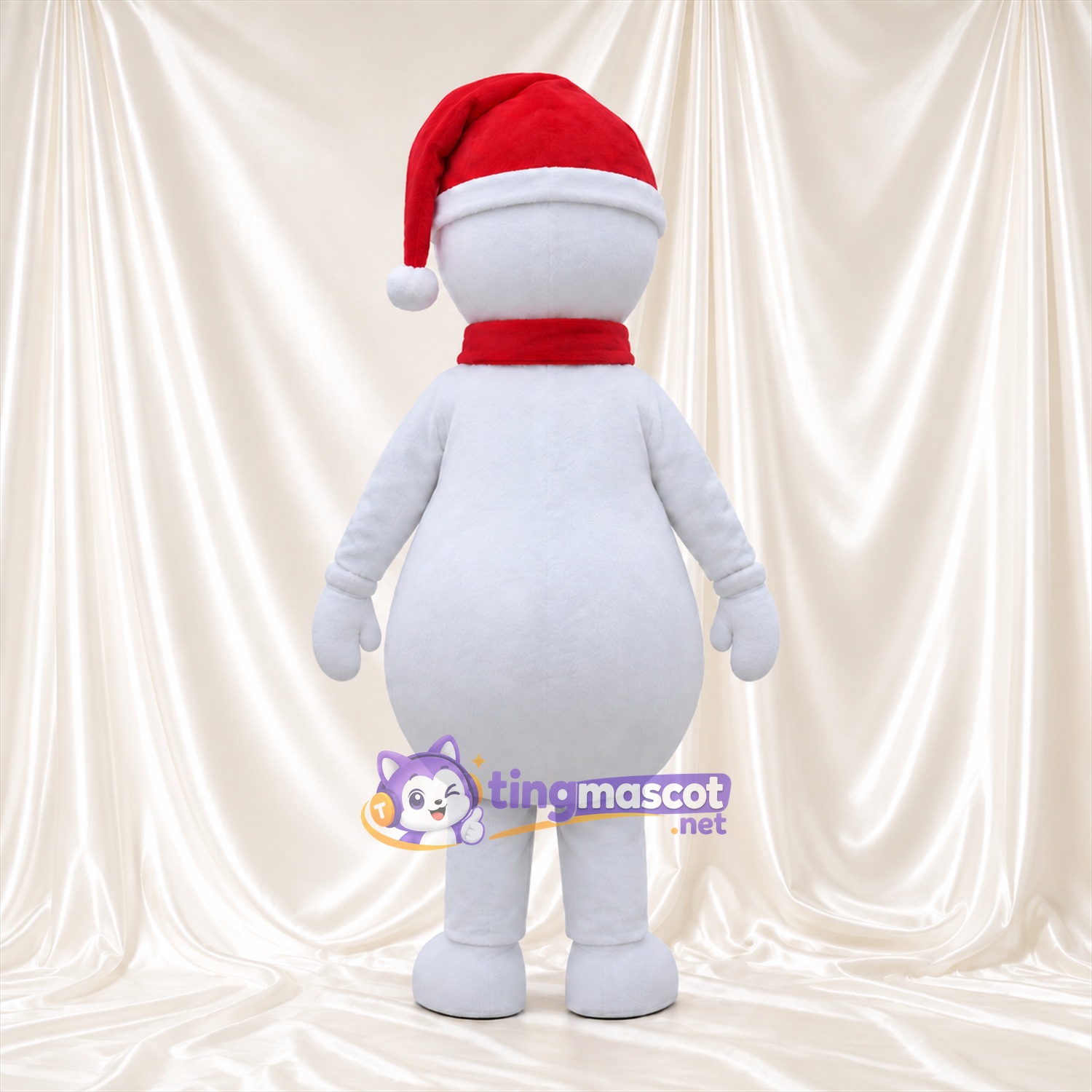 Costume de mascotte Bonhomme de neige – selon la photo – Boutons (bleu); Bonnet de Noël (rouge) Costume de mascotte Bonhomme de neige – selon la photo – Boutons (bleu); Bonnet de Noël (rouge)