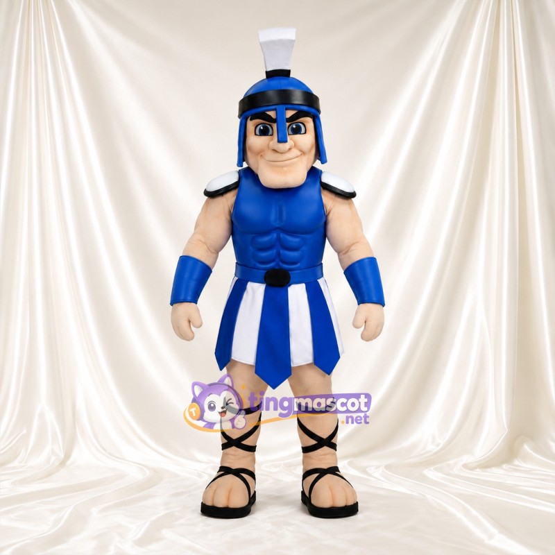 Costume de mascotte Guerrier romain – selon la photo – Armure (bleu); Casque (blanc); Huppe Costume de mascotte Guerrier romain – selon la photo – Armure (bleu); Casque (blanc); Huppe