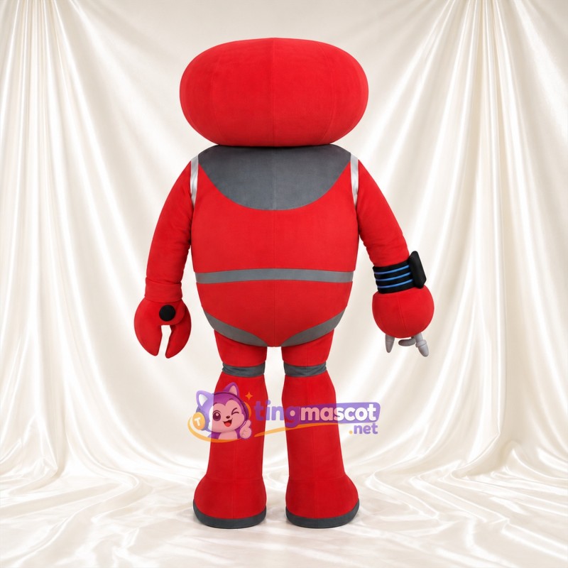 Costume de mascotte Robot – rouge – Yeux (bleu)