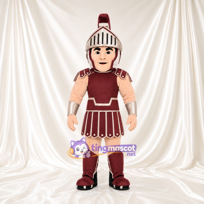 Costume de mascotte Guerrier romain – selon la photo – Armure (bordeaux); Casque Costume de mascotte Guerrier romain – selon la photo – Armure (bordeaux); Casque