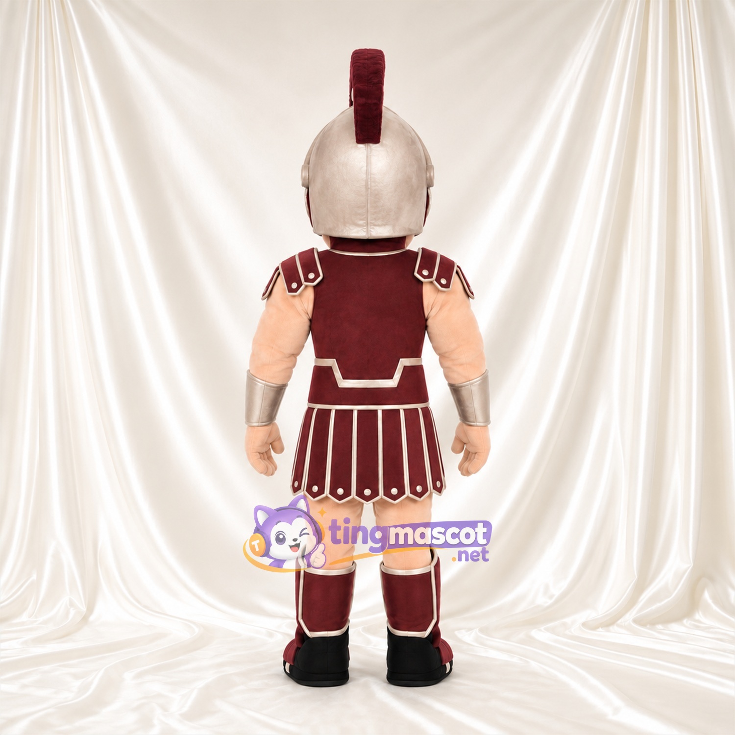 Costume de mascotte Guerrier romain – selon la photo – Armure (bordeaux); Casque Costume de mascotte Guerrier romain – selon la photo – Armure (bordeaux); Casque