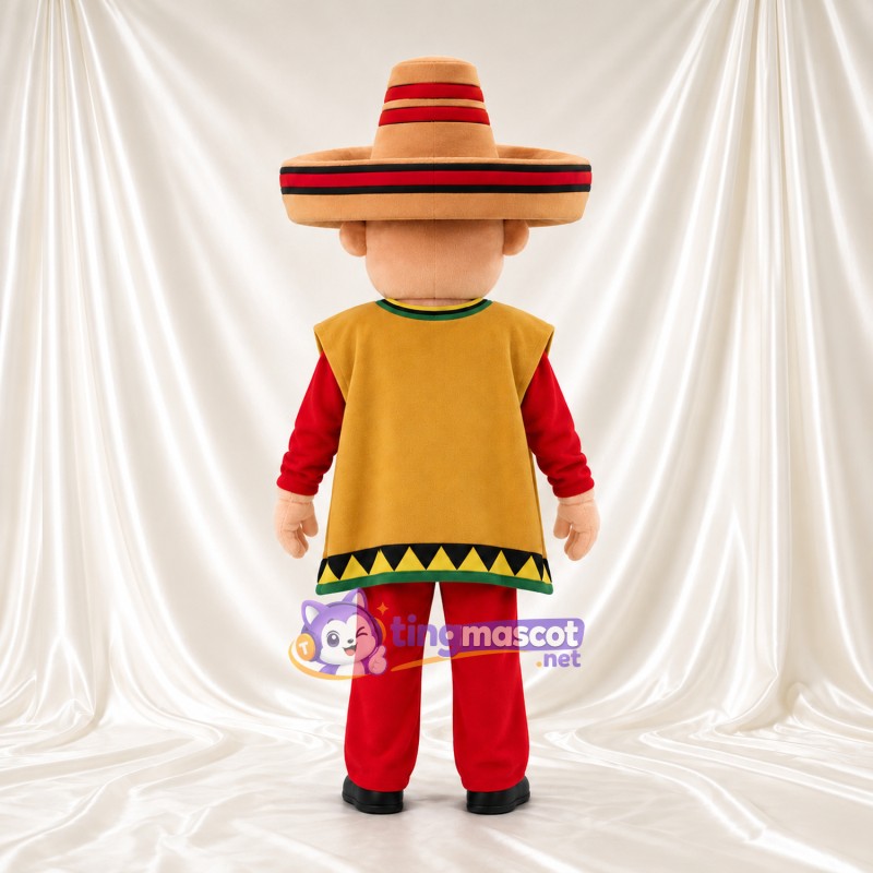 Maskottchenkostüm Figur mit Schnurrbart – wie abgebildet – Poncho (breit, goldfarben) Maskottchenkostüm Figur mit Schnurrbart – wie abgebildet – Poncho (breit, goldfarben)