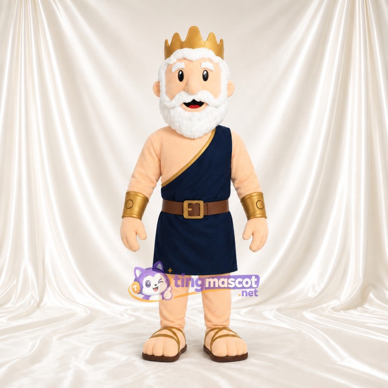 Maskottchenkostüm Bärtiger König – wie abgebildet – Krone (goldfarben); Toga (marineblau) Maskottchenkostüm Bärtiger König – wie abgebildet – Krone (goldfarben); Toga (marineblau)