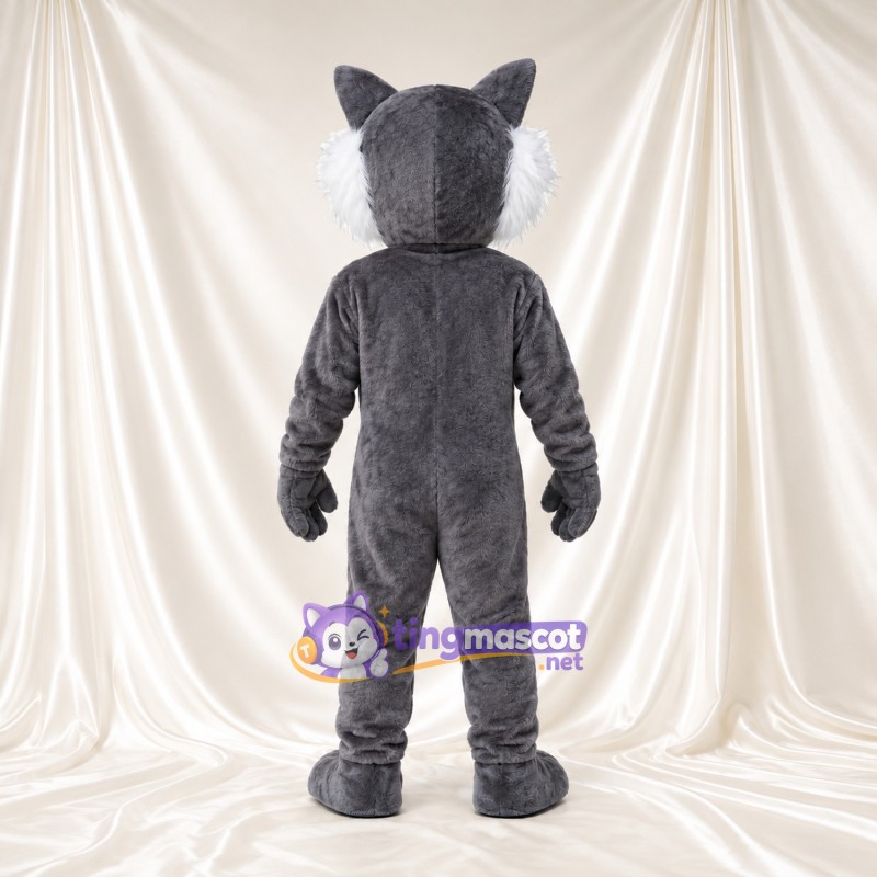 Costume de mascotte Chat sauvage – gris – Nez (rouge); Ventre (blanc) Costume de mascotte Chat sauvage – gris – Nez (rouge); Ventre (blanc)