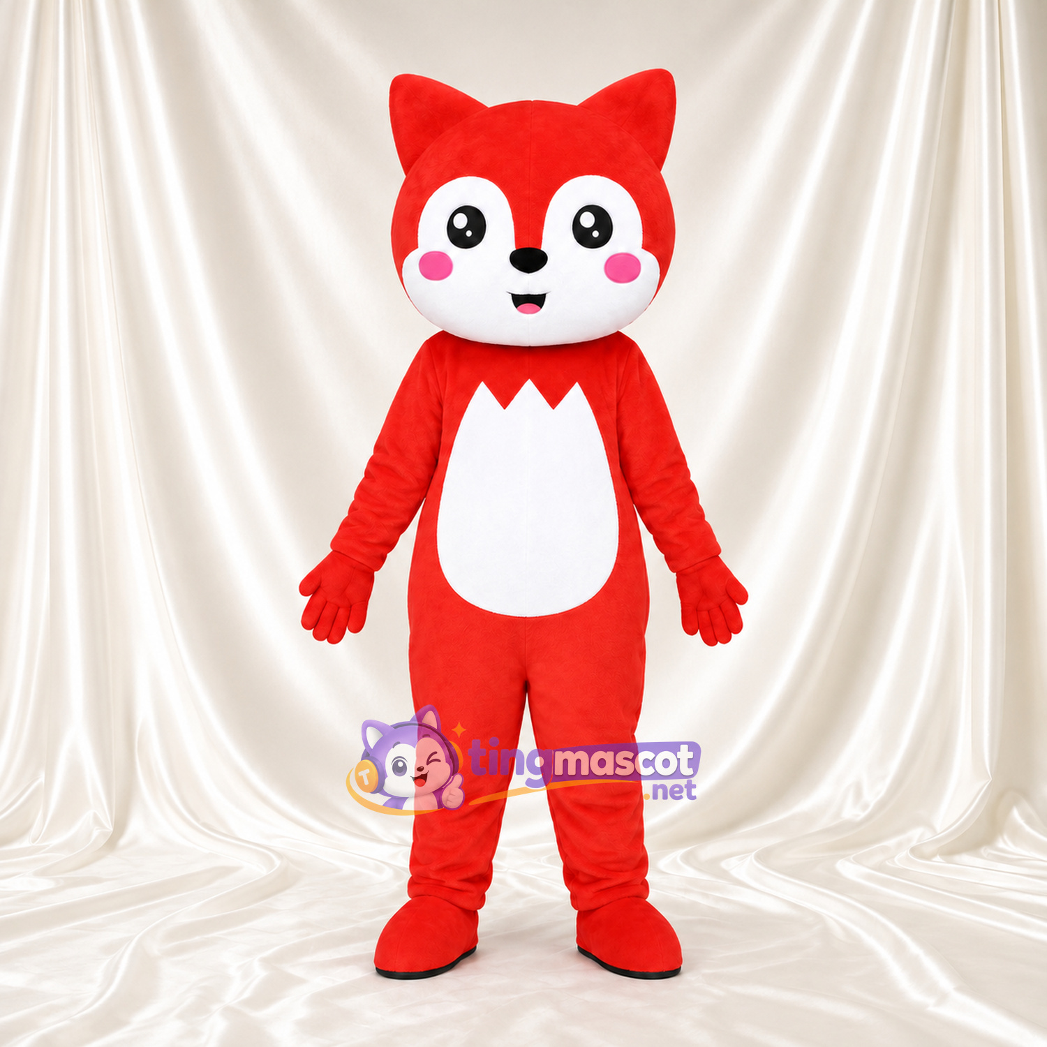 Ali Fox Mascot Costume - Red Body and White Belly