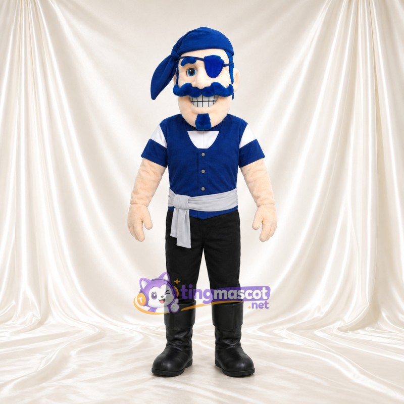Maskottchenkostüm Pirat – blau – Hemd (blau); Schärpe (weiß) Maskottchenkostüm Pirat – blau – Hemd (blau); Schärpe (weiß)