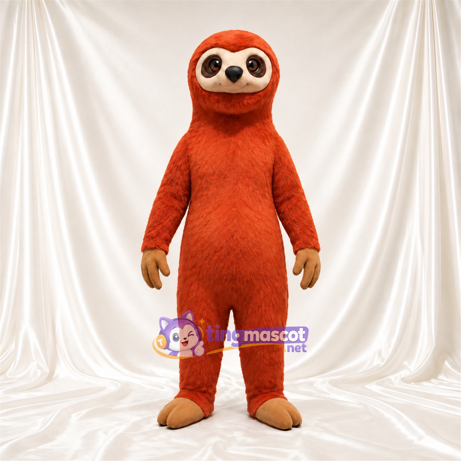Orange Sloth Mascot Costume - Cream Face and Long Claws Orange Sloth Mascot Costume - Cream Face and Long Claws