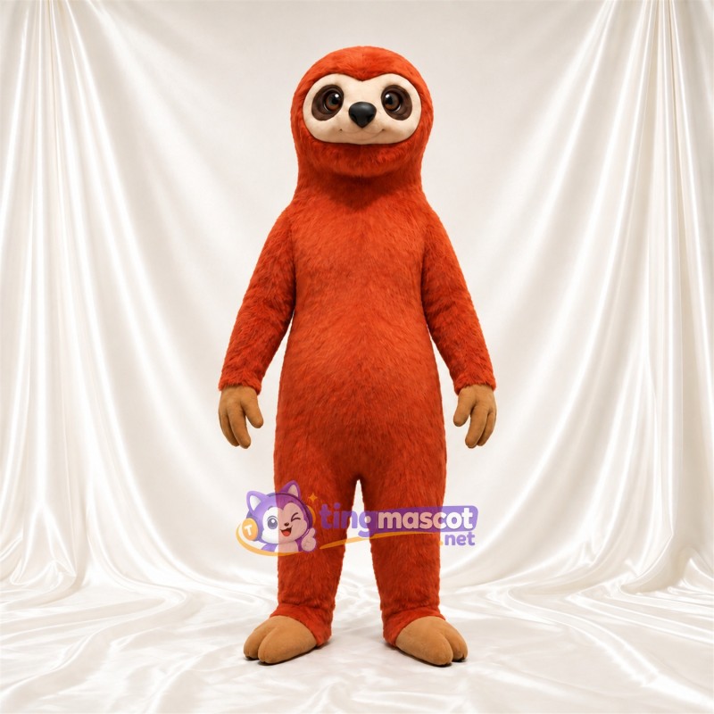 Orange Sloth Mascot Costume - Cream Face and Long Claws Orange Sloth Mascot Costume - Cream Face and Long Claws