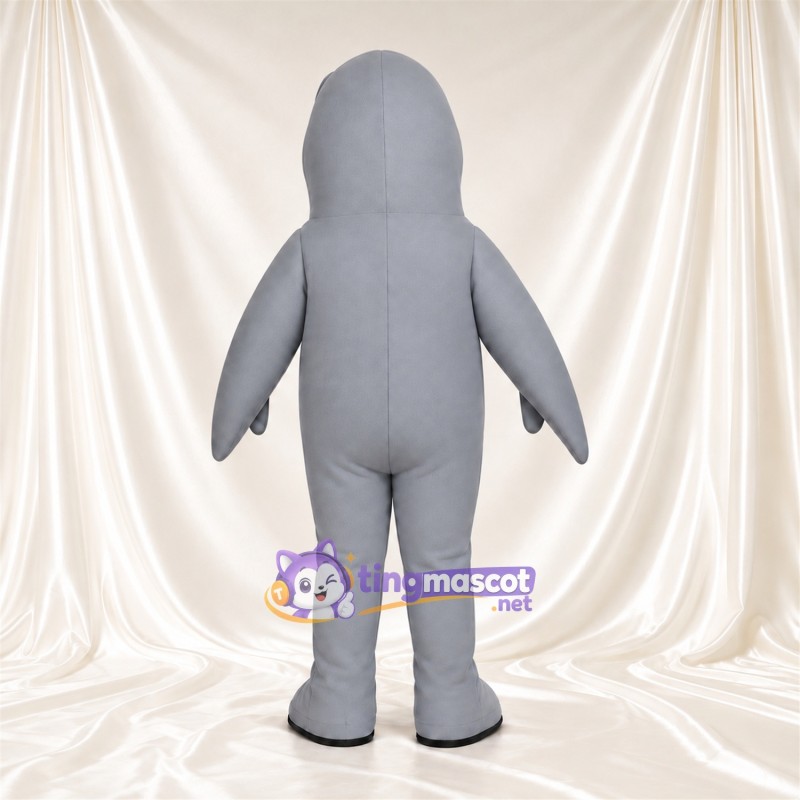 Costume de mascotte Créature marine – gris – Ventre (blanc) Costume de mascotte Créature marine – gris – Ventre (blanc)