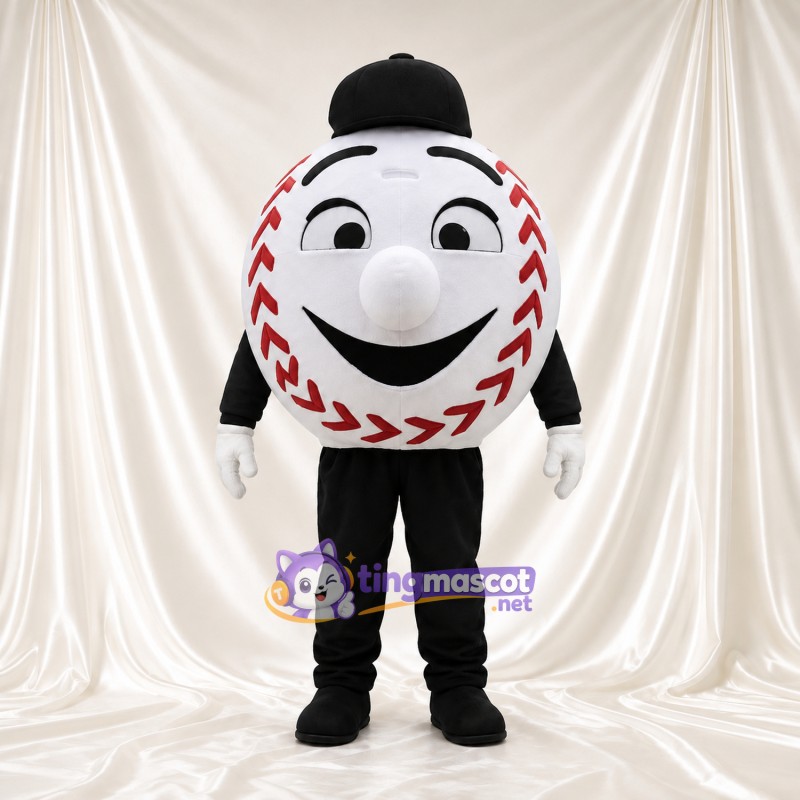 Baseball Character Mascot Costume - Black Cap and Black Limbs Baseball Character Mascot Costume - Black Cap and Black Limbs