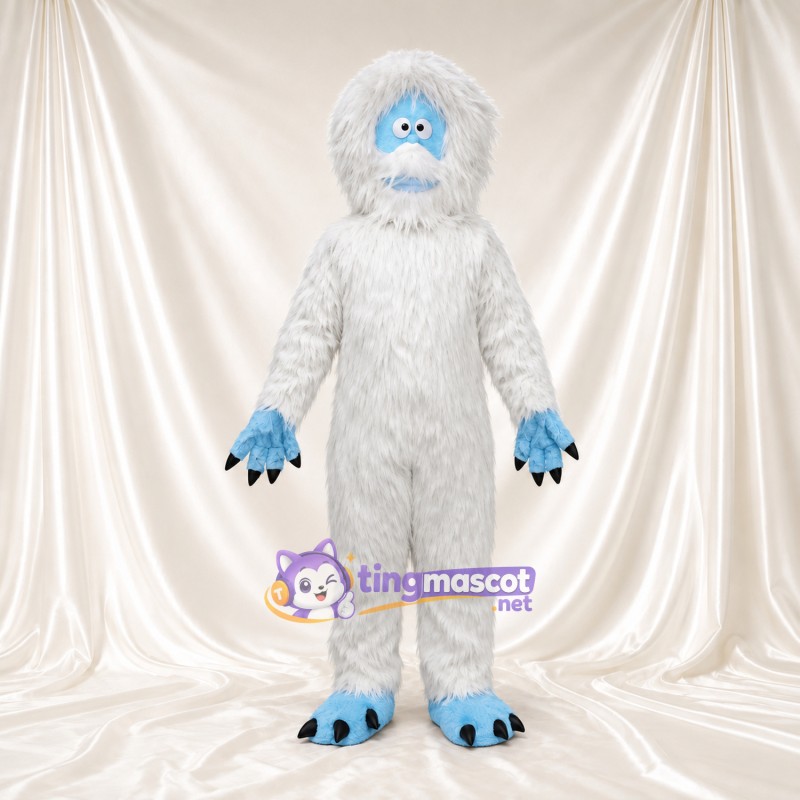 Costume de mascotte Yéti – blanc – Visage (bleu); Pattes (bleu) Costume de mascotte Yéti – blanc – Visage (bleu); Pattes (bleu)