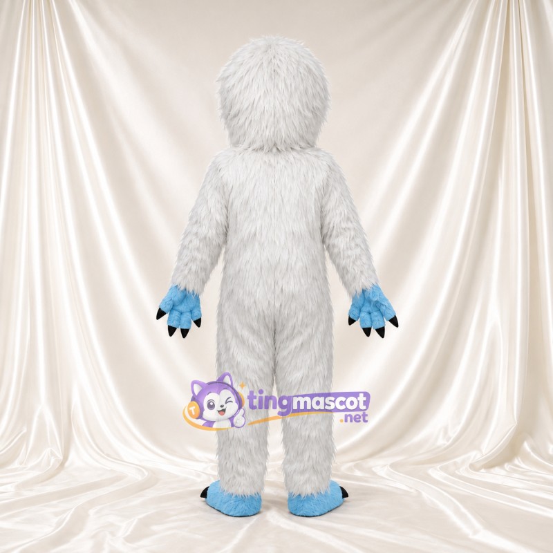 Costume de mascotte Yéti – blanc – Visage (bleu); Pattes (bleu) Costume de mascotte Yéti – blanc – Visage (bleu); Pattes (bleu)