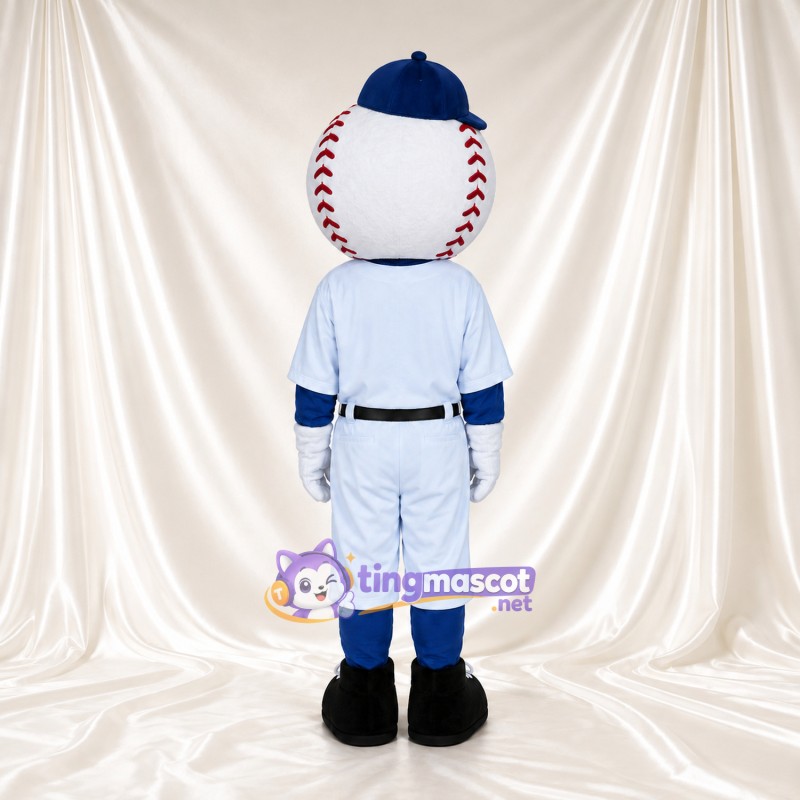 Baseball Character Mascot Costume - Navy Cap and White Sports Uniform Baseball Character Mascot Costume - Navy Cap and White Sports Uniform