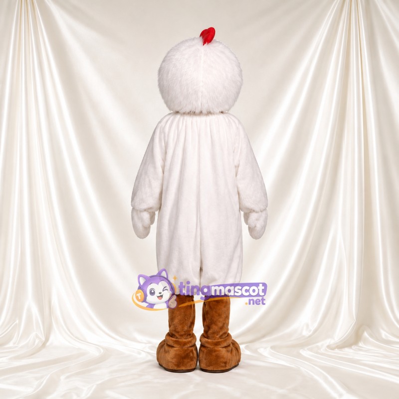 Costume de mascotte Poule – blanc – Crête (rouge); Jambes (marron) Costume de mascotte Poule – blanc – Crête (rouge); Jambes (marron)