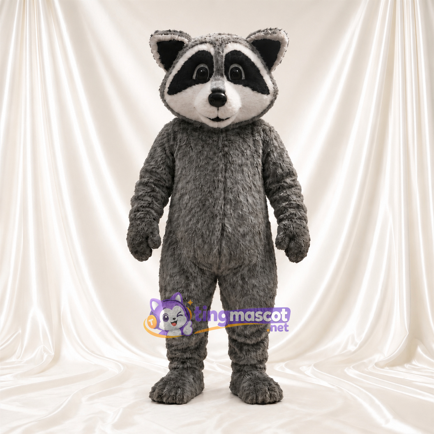 Costume de mascotte Raton laveur – gris – Masque autour des yeux (noir); Oreilles (petit) Costume de mascotte Raton laveur – gris – Masque autour des yeux (noir); Oreilles (petit)