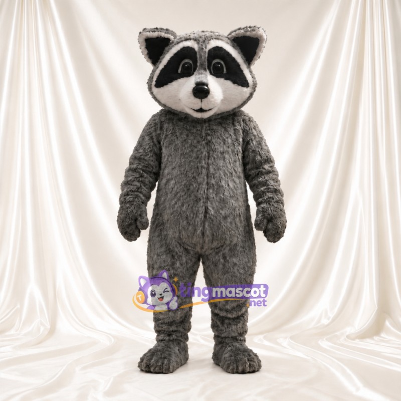 Costume de mascotte Raton laveur – gris – Masque autour des yeux (noir); Oreilles (petit) Costume de mascotte Raton laveur – gris – Masque autour des yeux (noir); Oreilles (petit)