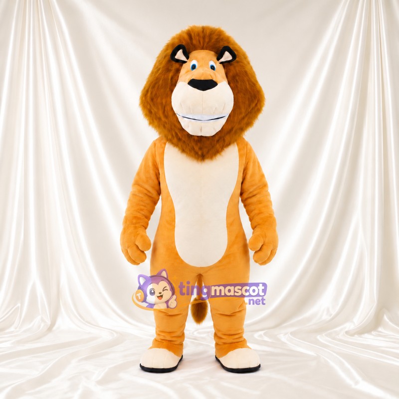 Alex the Lion Mascot Costume - Golden Body and Large Cream Muzzle Alex the Lion Mascot Costume - Golden Body and Large Cream Muzzle