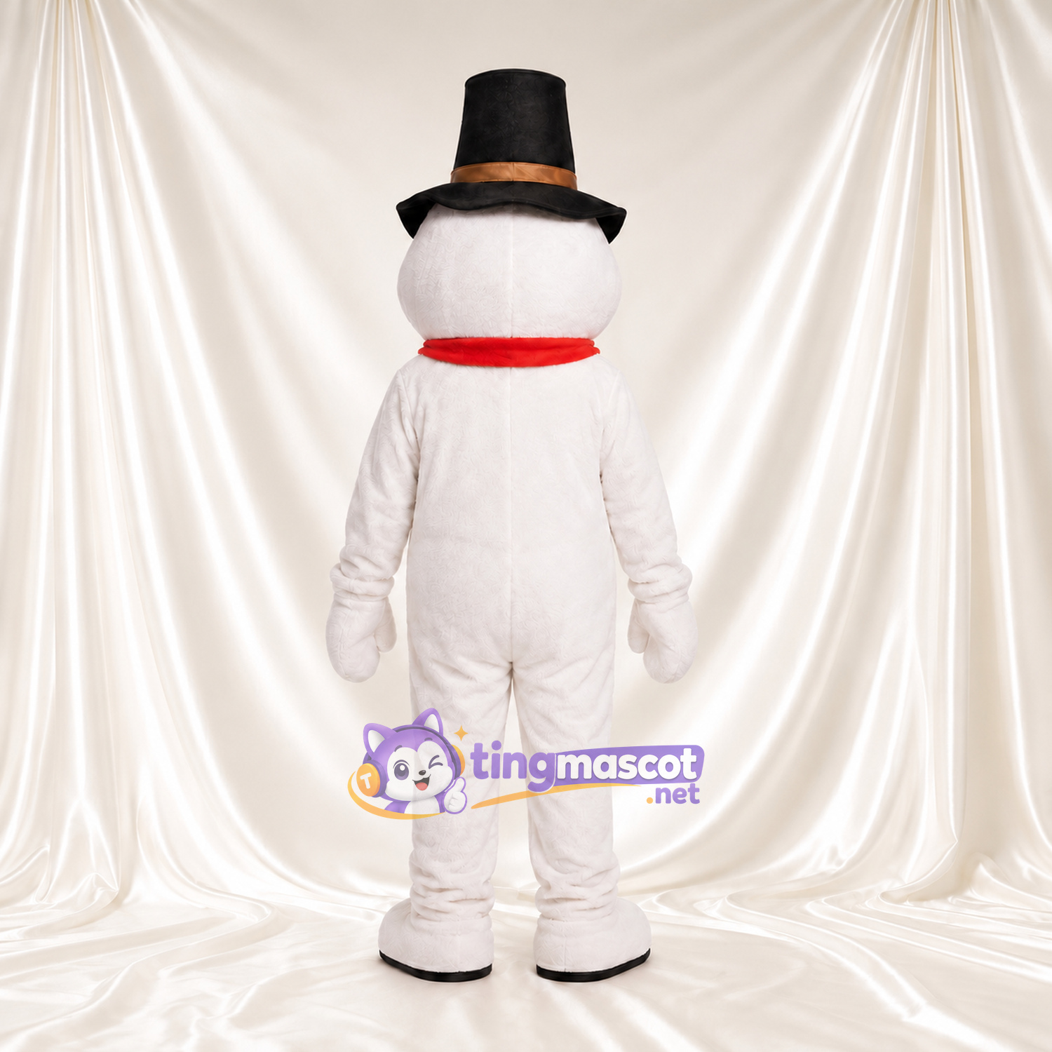 Costume de mascotte Bonhomme de neige – selon la photo – Chapeau (haut, noir); Écharpe (rouge) Costume de mascotte Bonhomme de neige – selon la photo – Chapeau (haut, noir); Écharpe (rouge)