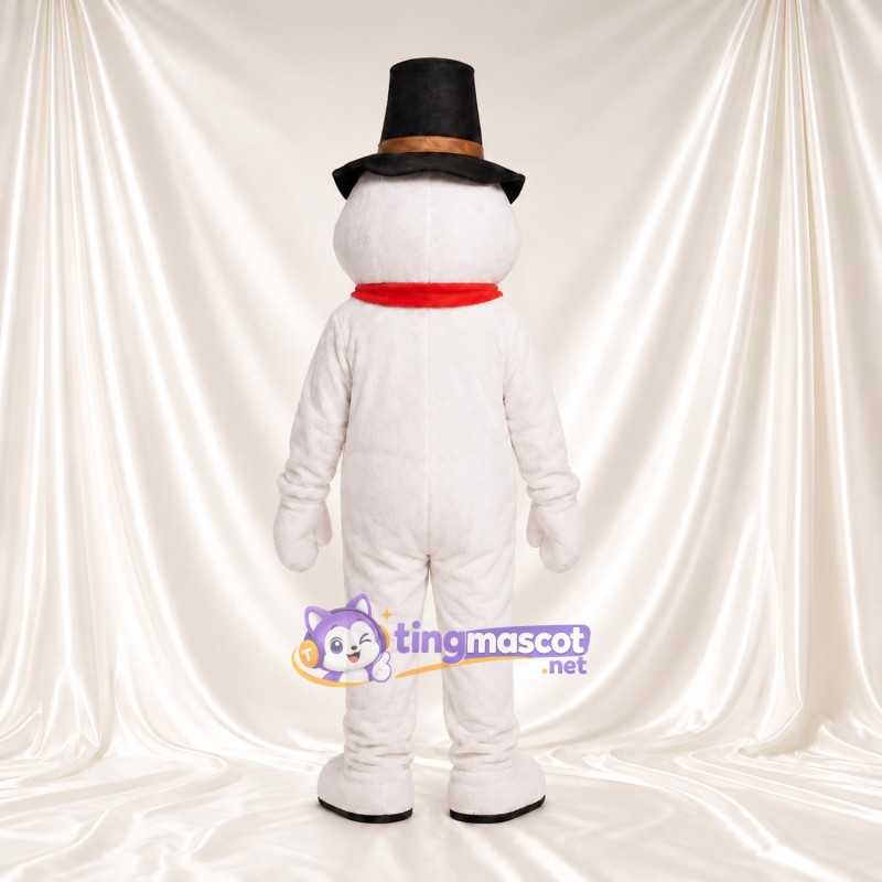 Costume de mascotte Bonhomme de neige – selon la photo – Chapeau (haut, noir); Écharpe (rouge) Costume de mascotte Bonhomme de neige – selon la photo – Chapeau (haut, noir); Écharpe (rouge)