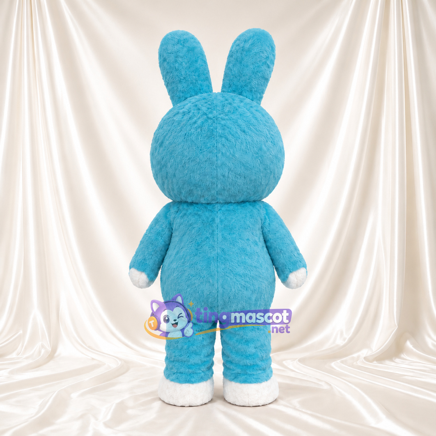 Blue Rabbit Mascot Costume - Starry Eyes and White Belly Blue Rabbit Mascot Costume - Starry Eyes and White Belly