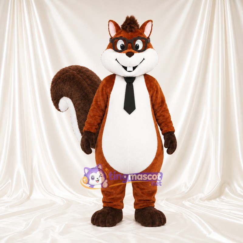 Brown Squirrel Mascot Costume - Black Tie and Bushy Tail Brown Squirrel Mascot Costume - Black Tie and Bushy Tail