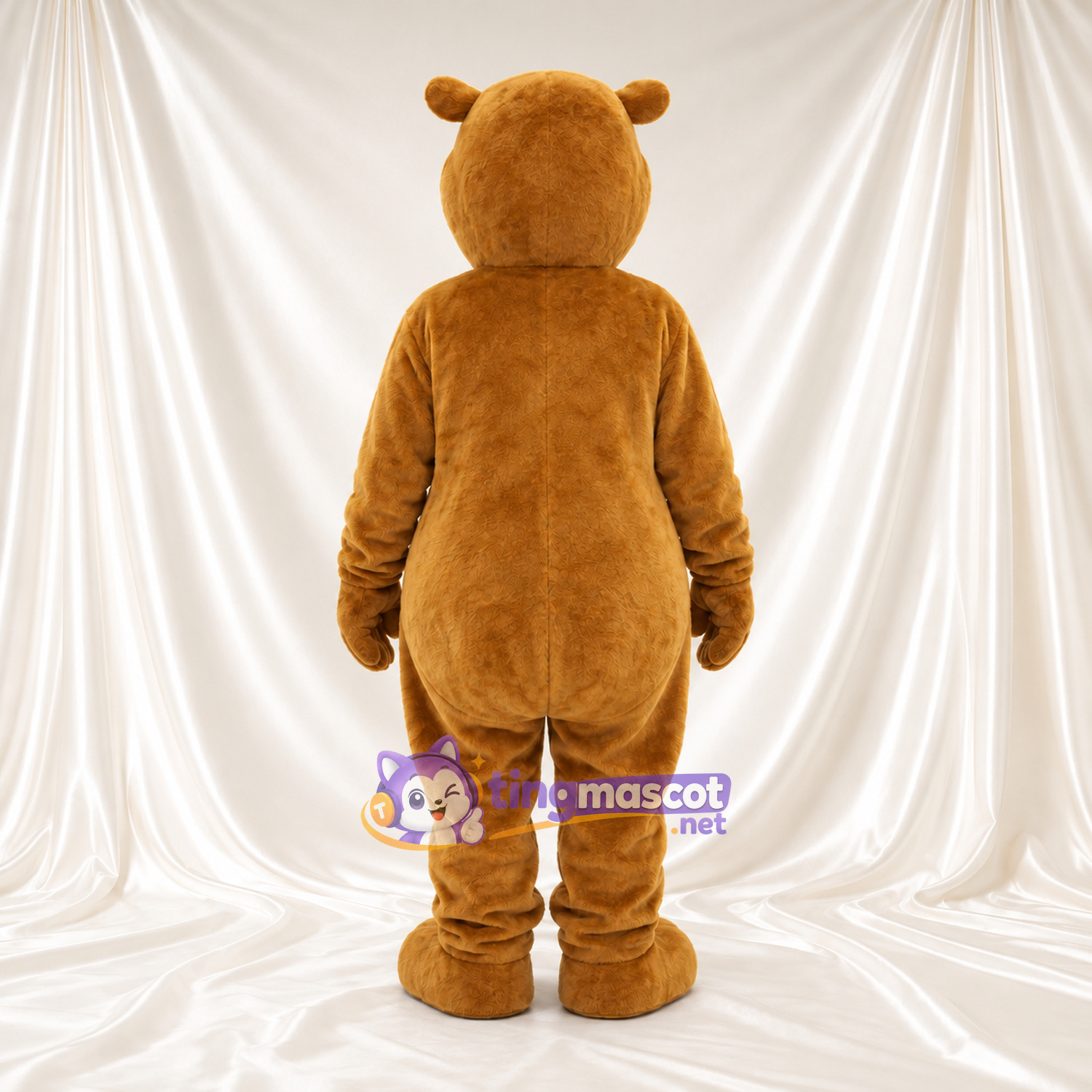 Golden Bear Mascot Costume - Cream Muzzle and Oval Belly Golden Bear Mascot Costume - Cream Muzzle and Oval Belly