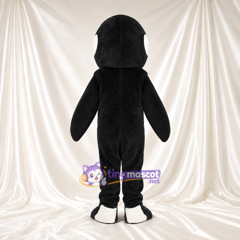 Black and White Orca Mascot Costume - Long Flippers and Smiling Face Black and White Orca Mascot Costume - Long Flippers and Smiling Face
