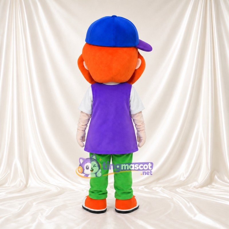 Costume de mascotte Fille – rouge – Chemise (violet); Pantalon (vert) Costume de mascotte Fille – rouge – Chemise (violet); Pantalon (vert)