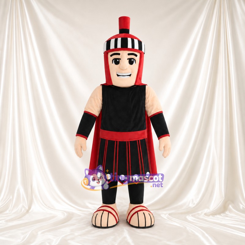 Costume de mascotte Guerrier romain – selon la photo – Armure (noir); Bordure (rouge) Costume de mascotte Guerrier romain – selon la photo – Armure (noir); Bordure (rouge)