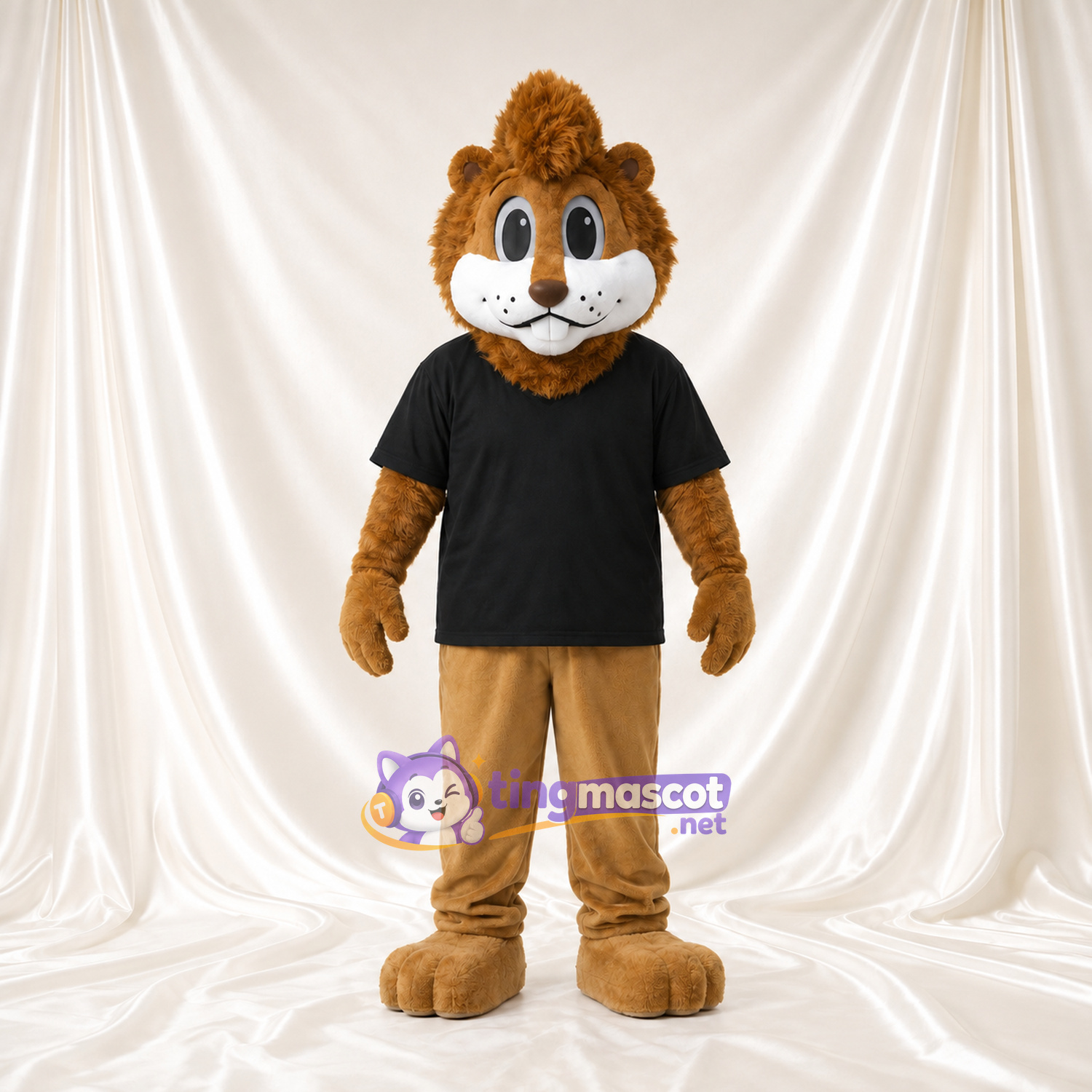 Brown Squirrel Mascot Costume - Black T-Shirt and Tan Pants Brown Squirrel Mascot Costume - Black T-Shirt and Tan Pants