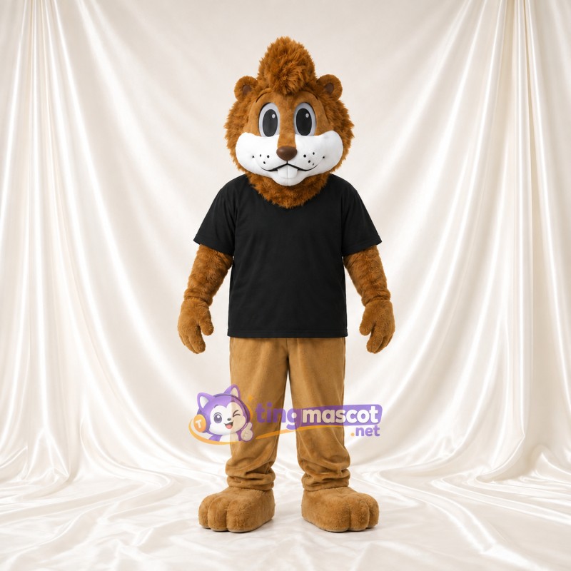 Brown Squirrel Mascot Costume - Black T-Shirt and Tan Pants Brown Squirrel Mascot Costume - Black T-Shirt and Tan Pants