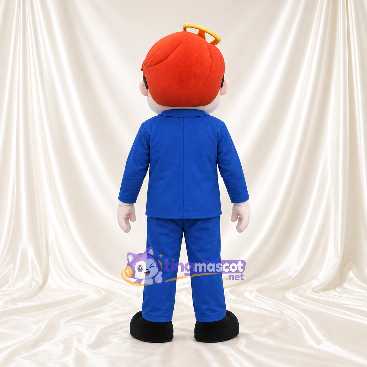 Costume de mascotte Garçon – rouge – Costume (bleu); Lunettes (grand) Costume de mascotte Garçon – rouge – Costume (bleu); Lunettes (grand)