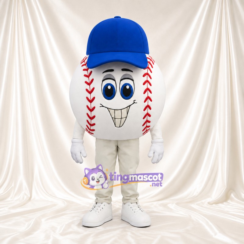 Baseball Character Mascot Costume - Blue Cap and Cream Pants Baseball Character Mascot Costume - Blue Cap and Cream Pants