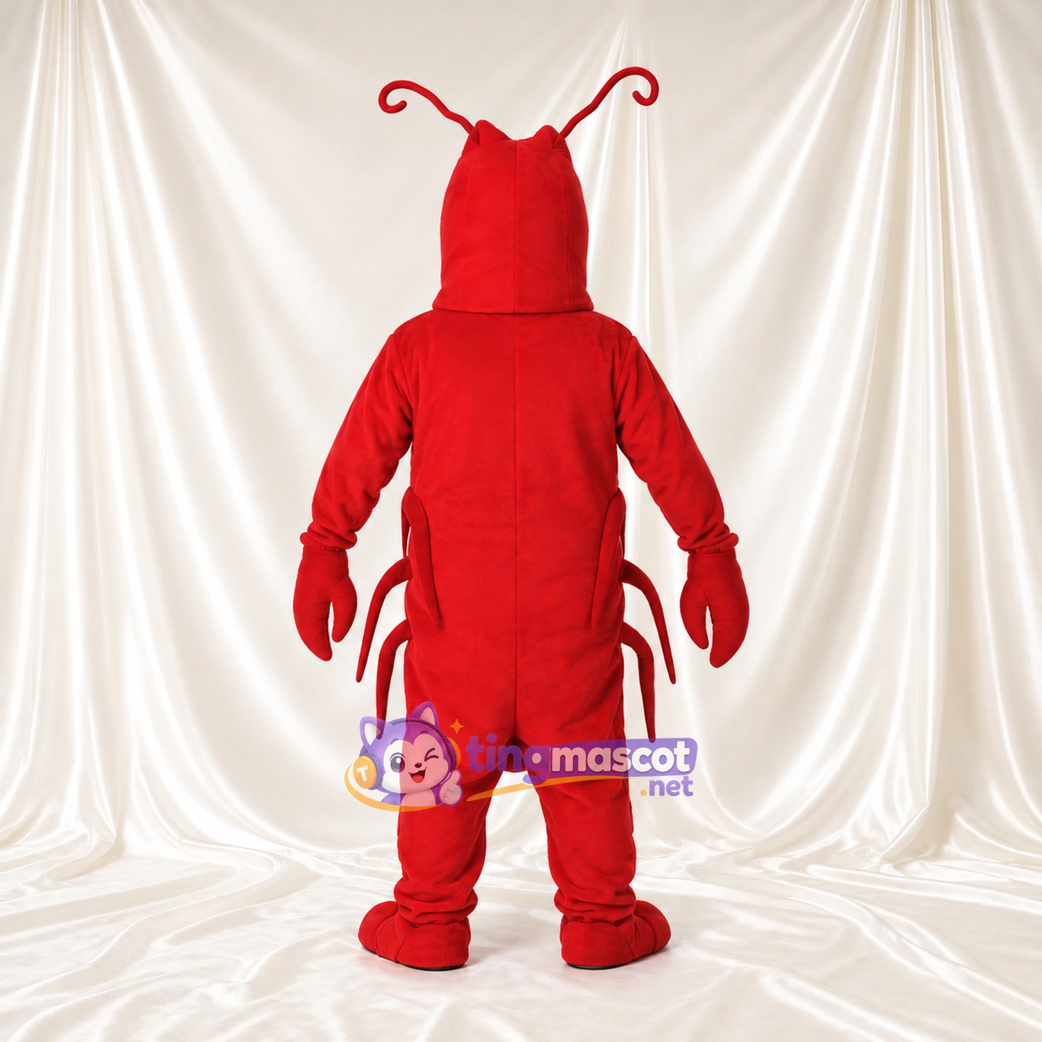 Costume de mascotte Homard – rouge – Ventre (rose); Antennes (enroulé) Costume de mascotte Homard – rouge – Ventre (rose); Antennes (enroulé)