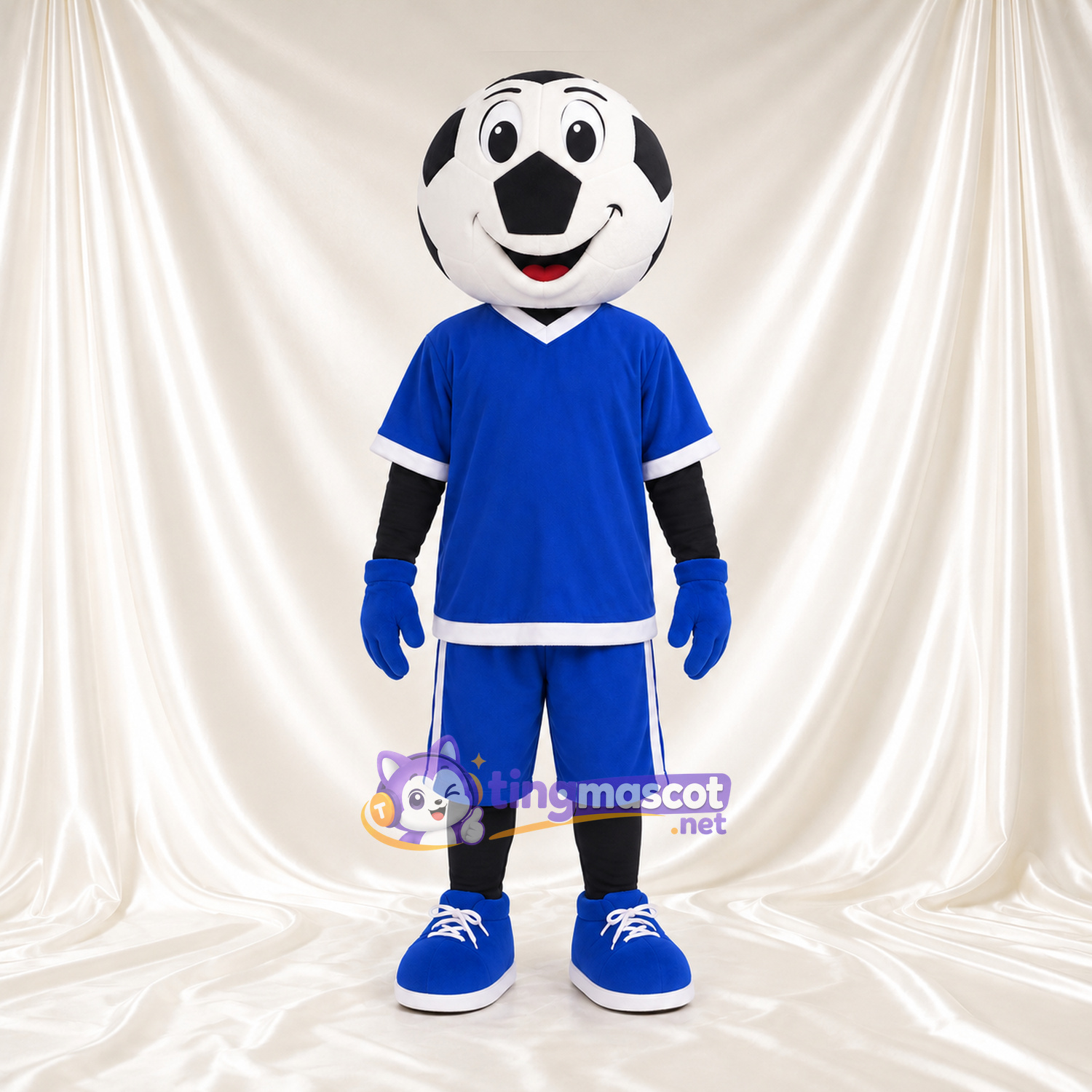 Costume de mascotte Ballon de football – selon la photo – Tenue de sport (bleu)