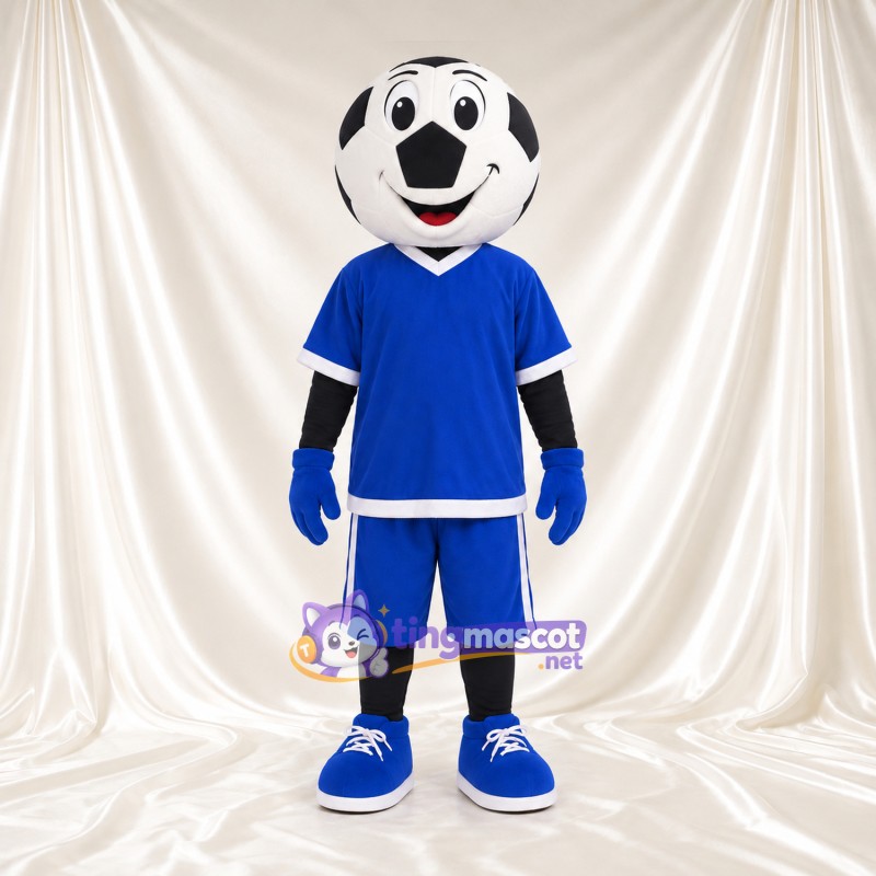 Costume de mascotte Ballon de football – selon la photo – Tenue de sport (bleu) Costume de mascotte Ballon de football – selon la photo – Tenue de sport (bleu)