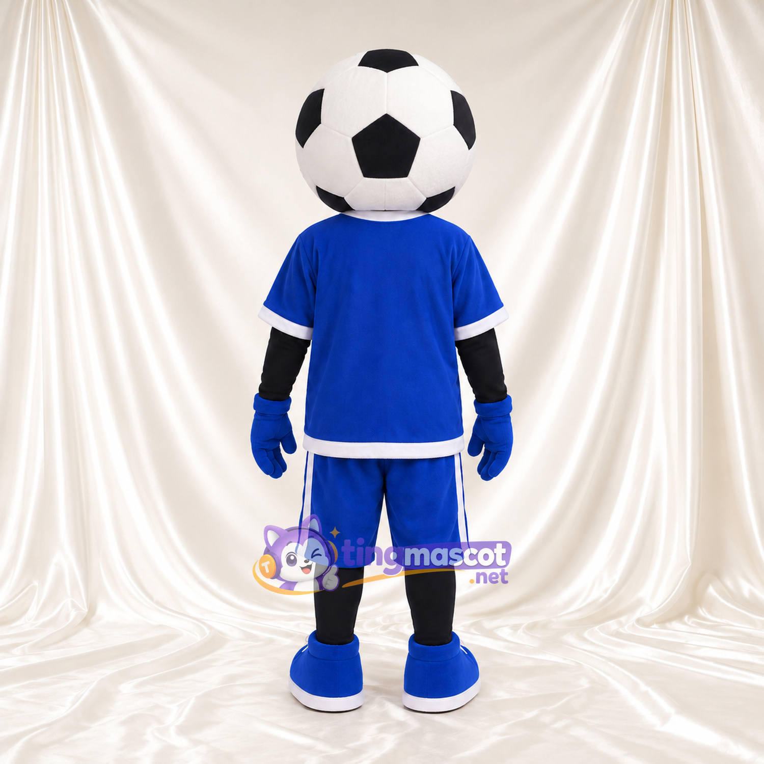 Costume de mascotte Ballon de football – selon la photo – Tenue de sport (bleu)