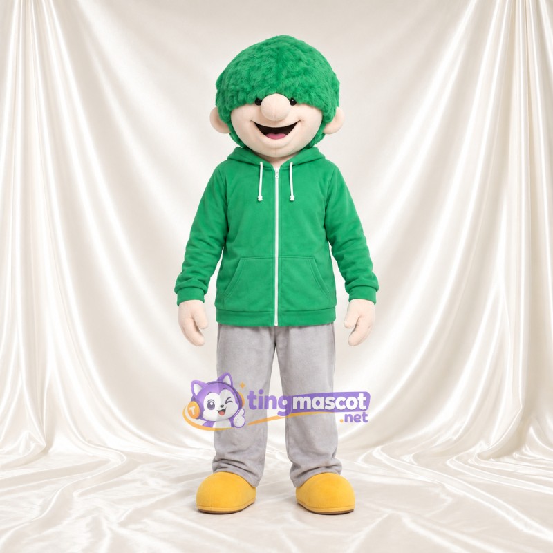 Maskottchenkostüm Jungenfigur – wie abgebildet – Haare (grün); Kapuzenpullover (grün) Maskottchenkostüm Jungenfigur – wie abgebildet – Haare (grün); Kapuzenpullover (grün)