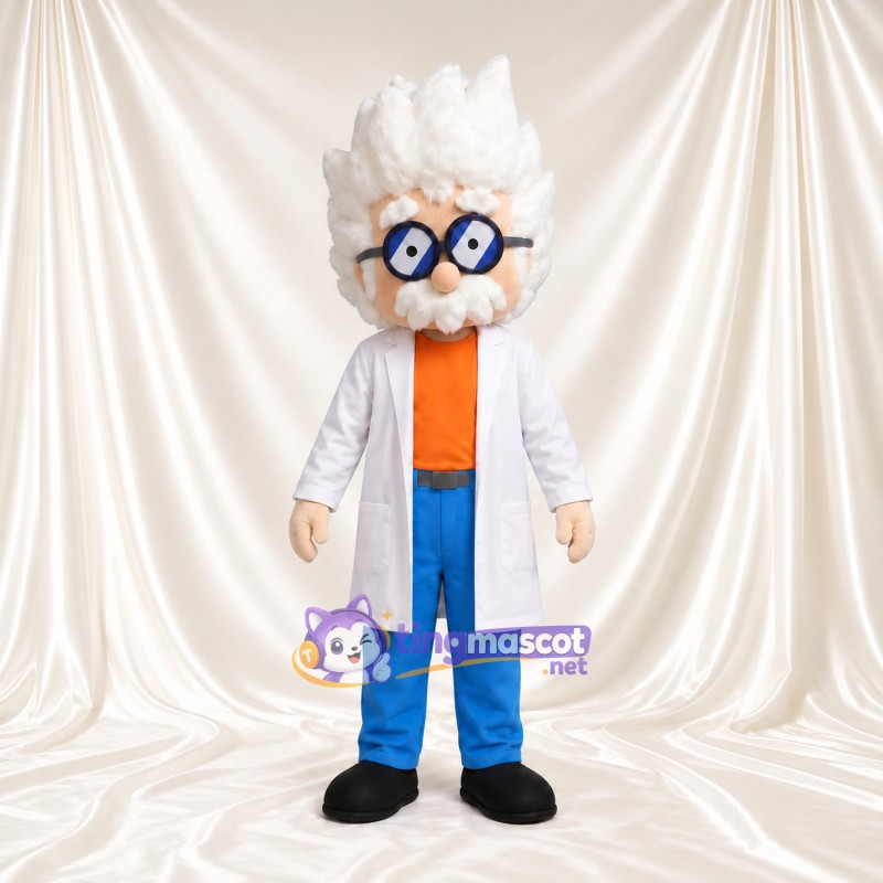 Costume de mascotte Scientifique – selon la photo – Cheveux (blanc); Blouse de laboratoire Costume de mascotte Scientifique – selon la photo – Cheveux (blanc); Blouse de laboratoire