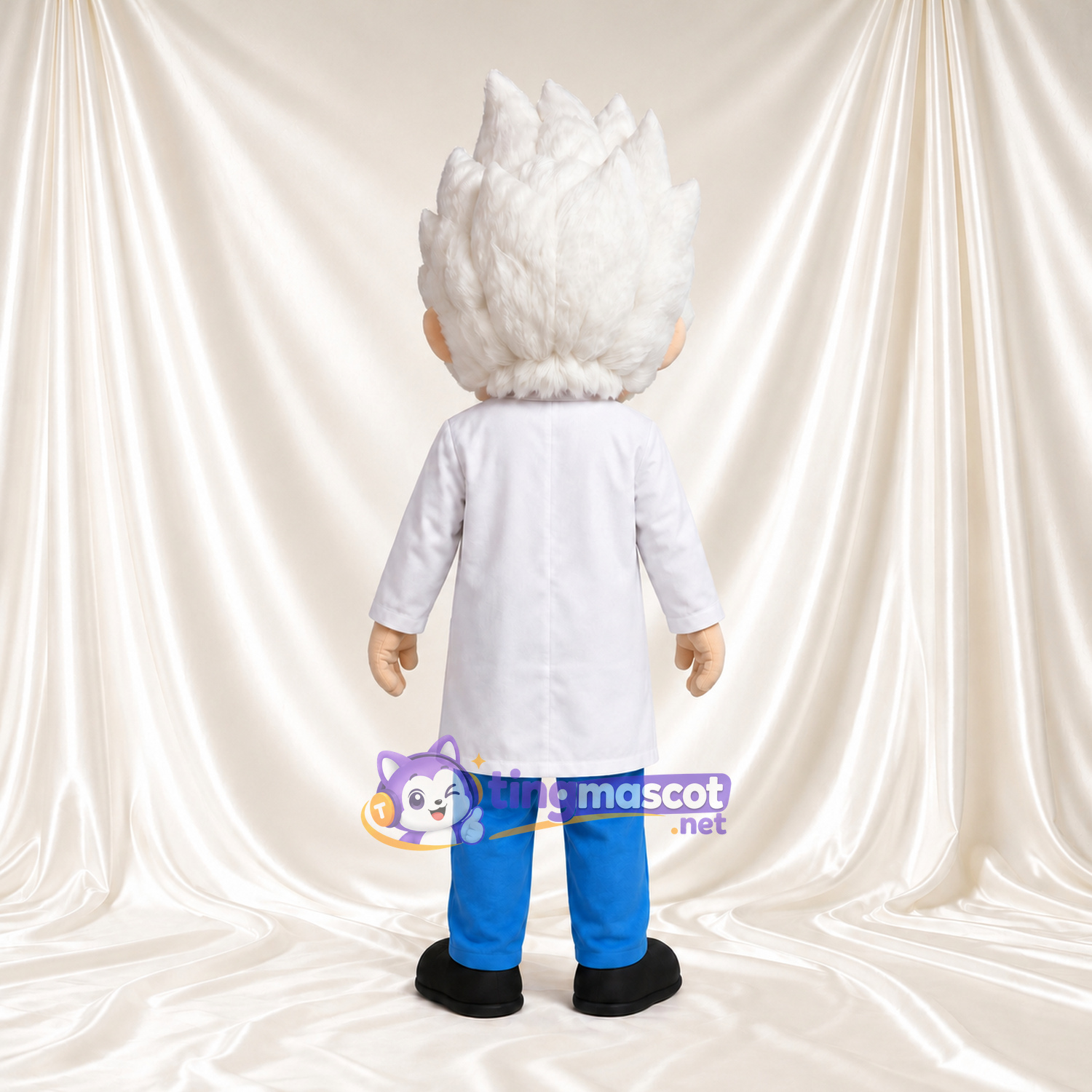 Costume de mascotte Scientifique – selon la photo – Cheveux (blanc); Blouse de laboratoire Costume de mascotte Scientifique – selon la photo – Cheveux (blanc); Blouse de laboratoire