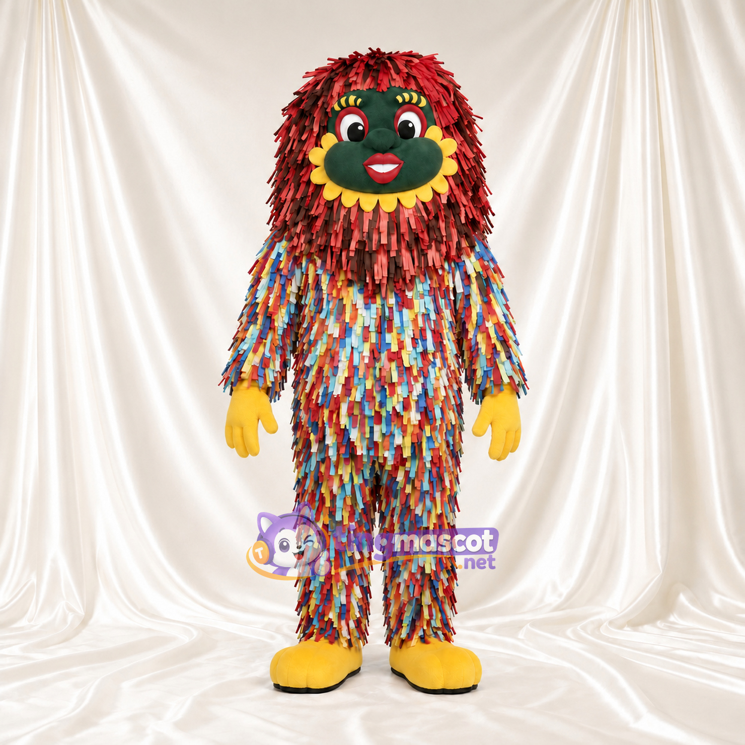 Maskottchenkostüm Monster – bunt – Gesicht (grün); Hände (gelb) Maskottchenkostüm Monster – bunt – Gesicht (grün); Hände (gelb)