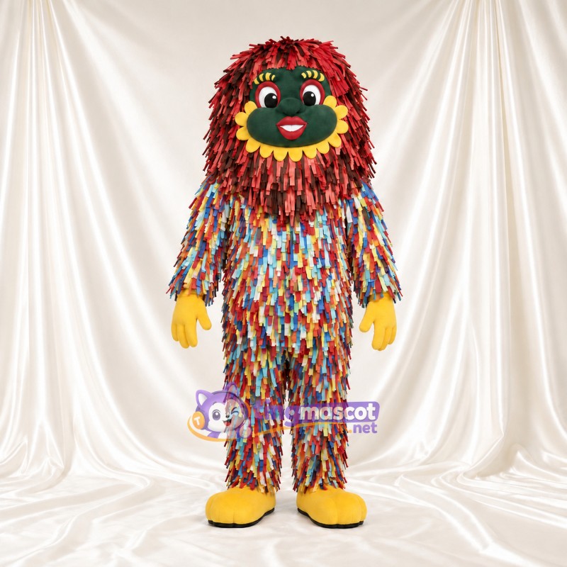 Maskottchenkostüm Monster – bunt – Gesicht (grün); Hände (gelb)